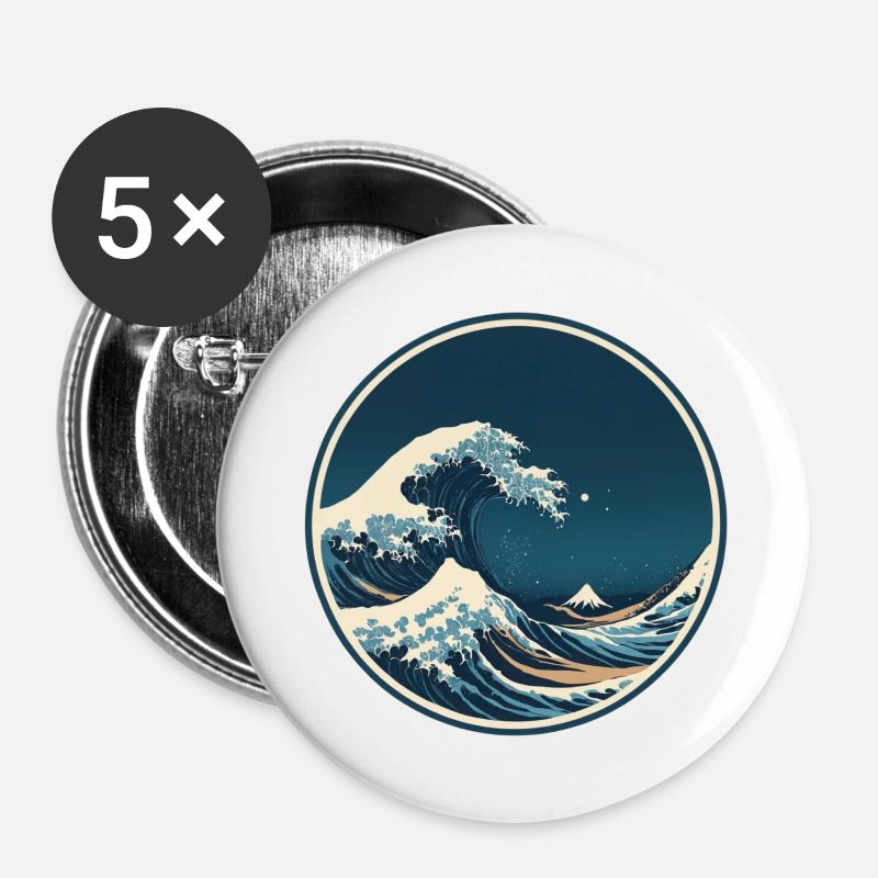 Ocean Whisper - Buttons large 2.2''/56 mm (5-pack) - white