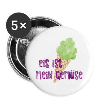 Eis coole lustige Sprüche Gemüse schlecken Eiskrem - Buttons groß 56 mm (5er Pack) - Weiß - Vorne