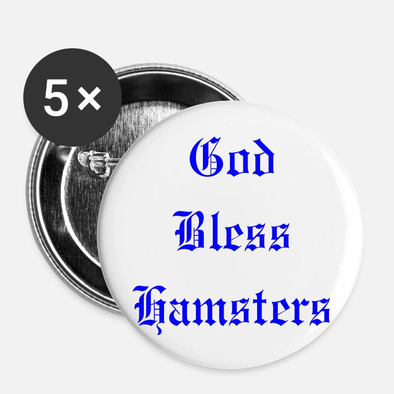 GodBlessHamsters - Buttons large 2.2''/56 mm (5-pack) - white