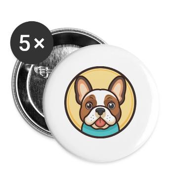 Grand Anglo Francais Blanc Et Noir Dog Cartoon Pet - Buttons large 2.2''/56 mm (5-pack) - white - Front