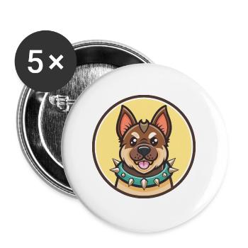 Molosse D’épire Chien Race Dessin Animé Kawaii - Lot de 5 grands badges (56 mm) - blanc - Devant