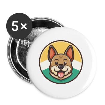 Magyar Agar Chien Race Drôle Dessin animé Kawaii Clipart - Lot de 5 grands badges (56 mm) - blanc - Devant