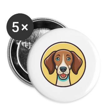 Istrischer Kurzhaar Hund Hund Rasse Karikatur Kawaii - Buttons groß 56 mm (5er Pack) - Weiß - Vorne