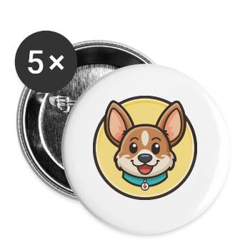 Lapinporokoira Hunderasse Cartoon Kawaii Clipart - Buttons groß 56 mm (5er Pack) - Weiß - Vorne