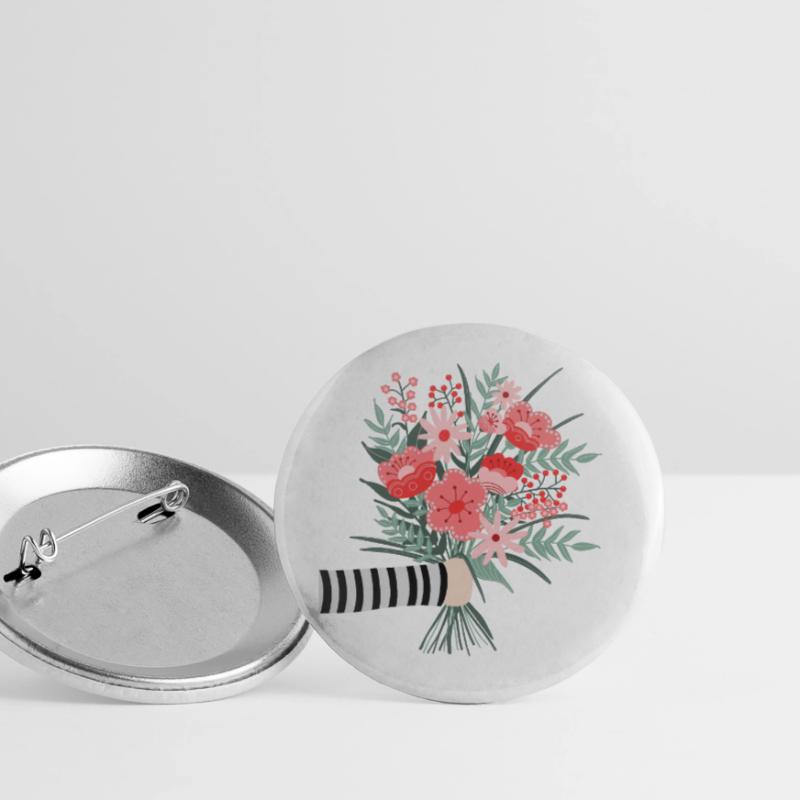 Dites simplement merci - une chère salutation aux fleurs Lot de 5 grands badges (56 mm)