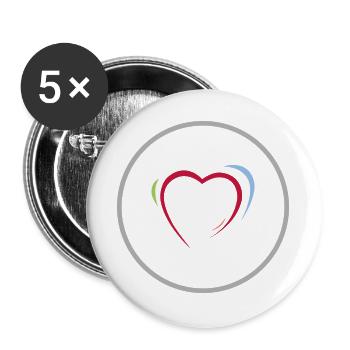 Dominikus - Zeig dein Herz für die Pflege - Buttons groß 56 mm (5er Pack) - Weiß - Vorne