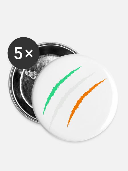 krallen irland - Buttons groß 56 mm (5er Pack) - Weiß