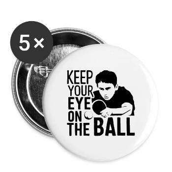 Joueur de tennis de table - Lot de 5 grands badges (56 mm) - blanc - Devant