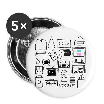 Retro Music Forever - Buttons large 2.2''/56 mm (5-pack) - white - Front
