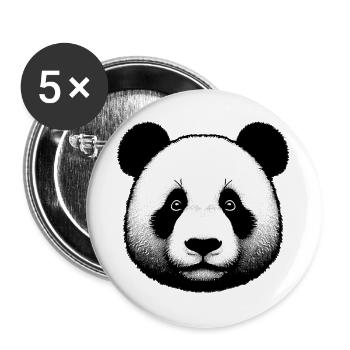 Panda - Lot de 5 grands badges (56 mm) - blanc - Devant