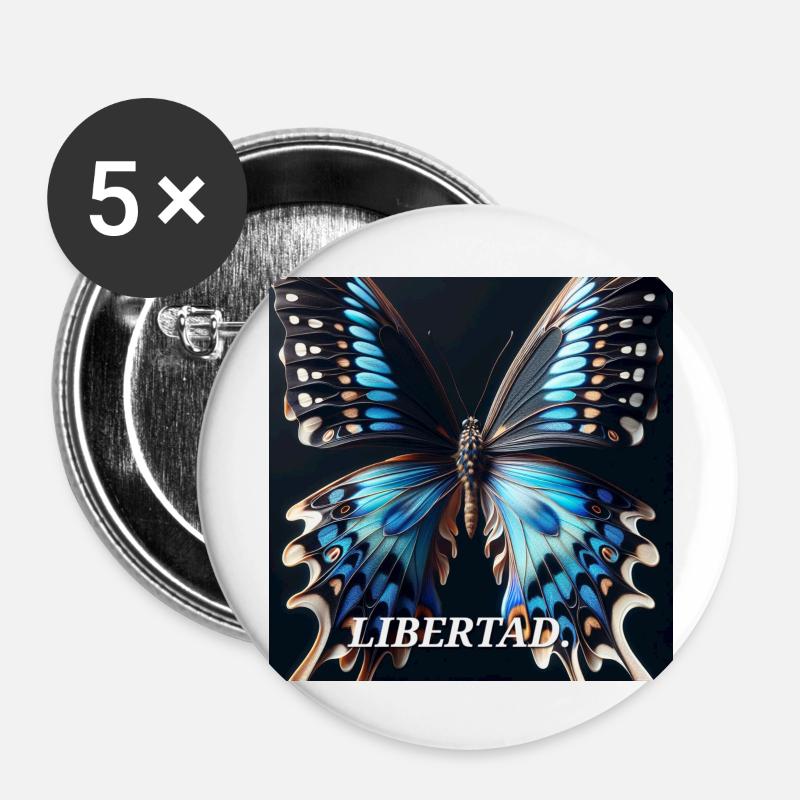 🦋 Butterfly 🦋 - Buttons large 2.2''/56 mm (5-pack) - white