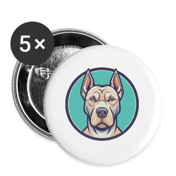 Argentino Chien Race Dessin Animé Kawaii Clipart Animal - Lot de 5 grands badges (56 mm) - blanc - Devant
