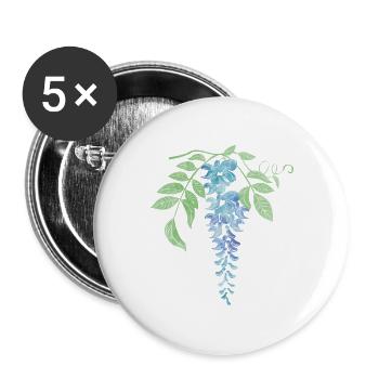 Wild Blue Wisteria Illustration - Buttons large 2.2''/56 mm (5-pack) - white - Front