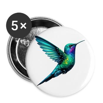 Hummingbird - Buttons large 2.2''/56 mm (5-pack) - white - Front