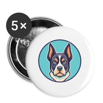 Bleu De Gascogne Hunderasse Cartoon Kawaii Clipart - Buttons groß 56 mm (5er Pack) - Weiß - Vorne