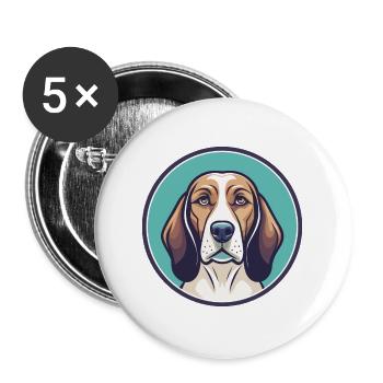 Bulgarischer Windhund Rasse Karikatur Kawaii Clipart - Buttons groß 56 mm (5er Pack) - Weiß - Vorne