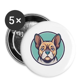Braque Auvergne Hunderasse Cartoon Kawaii Clipart - Buttons groß 56 mm (5er Pack) - Weiß - Vorne
