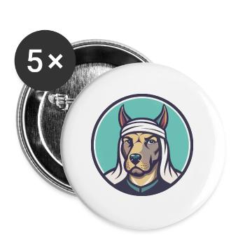 Bull Arabe Chien Race Dessin Animé Kawaii Clipart Animal - Lot de 5 grands badges (56 mm) - blanc - Devant
