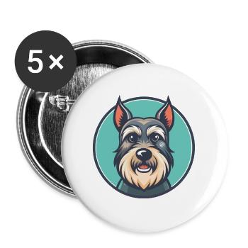Cesky Terrier Hunderasse Cartoon Kawaii Clipart Haustier - Buttons groß 56 mm (5er Pack) - Weiß - Vorne
