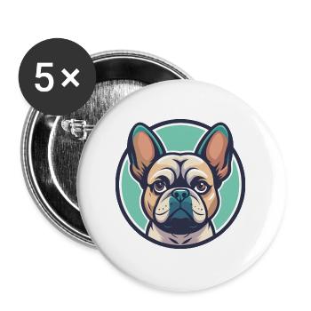 Braque Francais Dog Breed Cartoon Kawaii Clipart - Buttons large 2.2''/56 mm (5-pack) - white - Front