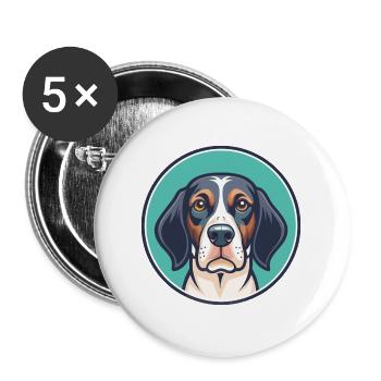 Burgos pointeur chien race dessin animé Kawaii Clipart - Lot de 5 grands badges (56 mm) - blanc - Devant