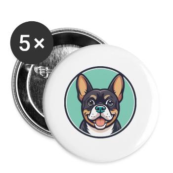 Cao De Castro Laboreiro Race Chien Dessin Animé Kawaii - Lot de 5 grands badges (56 mm) - blanc - Devant