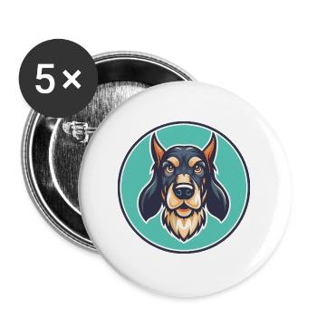 Cesky Fousek Chien Race Dessin animé Kawaii Clipart Animal de compagnie - Lot de 5 grands badges (56 mm) - blanc - Devant