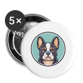 Chien Francais Tricolore Dog Breed Cartoon Kawaii - Buttons large 2.2''/56 mm (5-pack) - white - Front