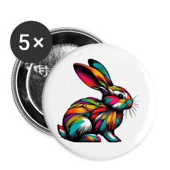 Rabbit - Buttons large 2.2''/56 mm (5-pack) - white - Front