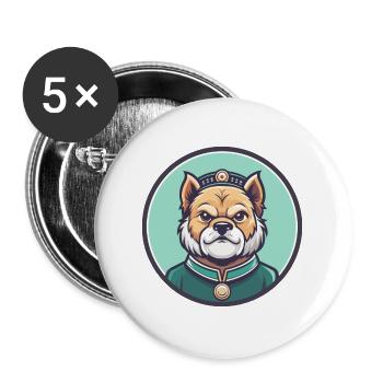 Chinese Imperial Dog Breed Cartoon Kawaii Clipart - Buttons large 2.2''/56 mm (5-pack) - white - Front