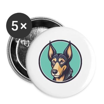 Drentsche Patrijshond Race de chien Dessin animé Kawaii animal de compagnie - Lot de 5 grands badges (56 mm) - blanc - Devant
