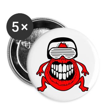 DJ Horror Monster Alien Alien Party Music - Buttons large 2.2''/56 mm (5-pack) - white - Front