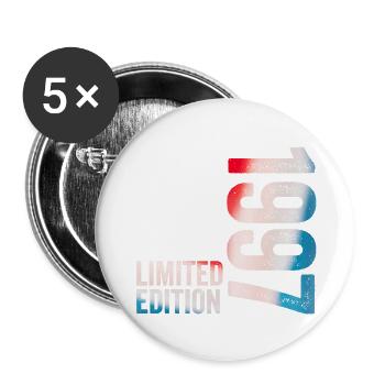 Cadeau d’anniversaire 1997 Édition limitée 1997 - Lot de 5 grands badges (56 mm) - blanc - Devant
