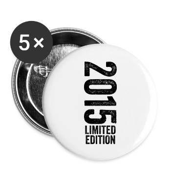 2015 Jubiläumsgeschenk 2015 Limited Edition 2015 - Buttons groß 56 mm (5er Pack) - Weiß - Vorne