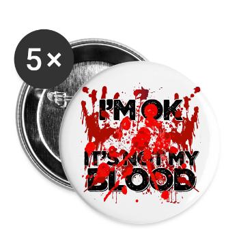Halloween Happy Horror Monster Blood Spooky Scary - Buttons large 2.2''/56 mm (5-pack) - white - Front