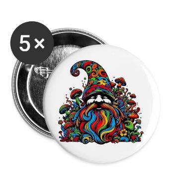 Gnome - Buttons large 2.2''/56 mm (5-pack) - white - Front