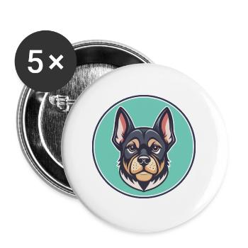 Gascon Saintongeois Chien Race Drôle Dessin Animé Kawaii - Lot de 5 grands badges (56 mm) - blanc - Devant