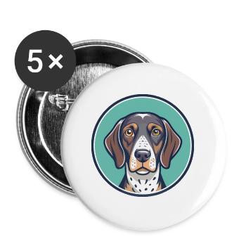 German Shorthaired Pointer Dog Breed Funny Cartoon - Buttons large 2.2''/56 mm (5-pack) - white - Front