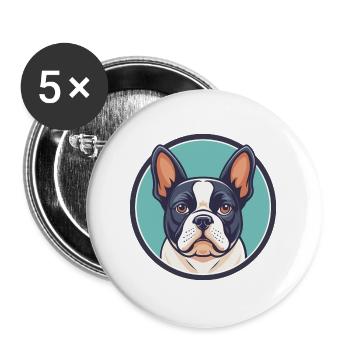 Grand Anglo Francais Blanc Et Noir Dog Cartoon Pet - Buttons large 2.2''/56 mm (5-pack) - white - Front
