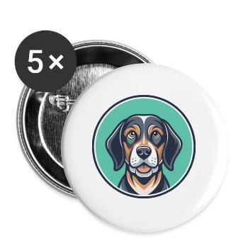 Harrier Dog Breed Cartoon Character Kawaii Clipart - Buttons large 2.2''/56 mm (5-pack) - white - Front