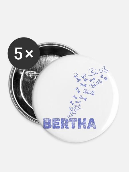 Segeln Bertha - Buttons groß 56 mm (5er Pack) - Weiß