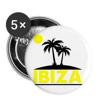 Ibiza - Lot de 5 grands badges (56 mm) - blanc - Devant