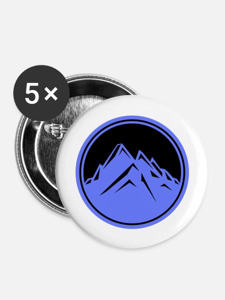 berge - Buttons groß 56 mm (5er Pack) - Weiß