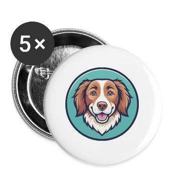 Nouvelle-Écosse Canard Tolling Retriever Chien Dessin animé Animal de compagnie - Lot de 5 grands badges (56 mm) - blanc - Devant
