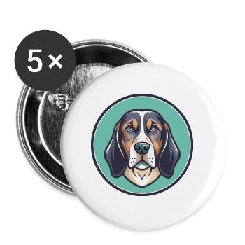 Polnischer Hund Rasse Cartoon Kawaii Clipart Haustier - Buttons groß 56 mm (5er Pack) - Weiß - Vorne