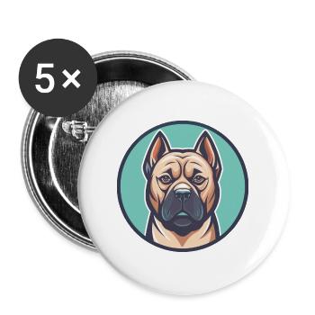 Presa Canario Chien Race Dessin animé Kawaii Clipart Animal de compagnie - Lot de 5 grands badges (56 mm) - blanc - Devant