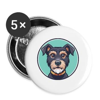 Patterdale Terrier Dog Breed Cartoon Kawaii - Buttons large 2.2''/56 mm (5-pack) - white - Front