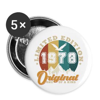 Original 1978 Vintage - 1978 Birthday Gift - Buttons large 2.2''/56 mm (5-pack) - white - Front