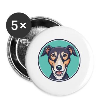 Rajapalayam Dog Breed Funny Cartoon Kawaii Clipart - Buttons large 2.2''/56 mm (5-pack) - white - Front