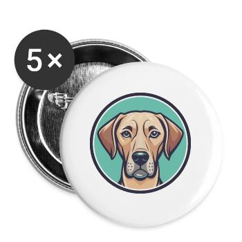Rhodesian Ridgeback Hunderasse Lustige Karikatur Kawaii - Buttons groß 56 mm (5er Pack) - Weiß - Vorne